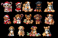 Cute Christmas Dog Clipart | Festive Puppies Sublimation PNG Product Image 3
