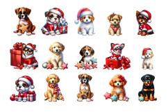 Cute Christmas Dog Clipart | Christmas Sublimation PNG Product Image 2