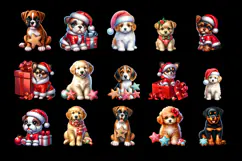 Cute Christmas Dog Clipart | Christmas Sublimation PNG Product Image 3