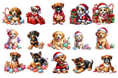 Cute Christmas Dog Clipart | Christmas Sublimation PNG Product Image 2
