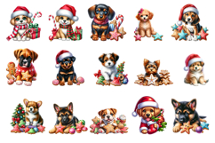 Cute Christmas Dog Clipart | Christmas Sublimation PNG Product Image 2