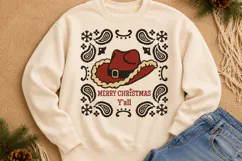 Western Christmas SVG | Cowboy Hat Merry Christmas Y’all Product Image 4