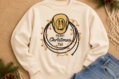 Western Christmas SVG | Cowboy Hat Merry Christmas Y’all Product Image 2