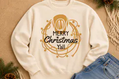 Western Christmas SVG | Cowboy Hat Merry Christmas Y’all Product Image 3