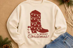 Christmas Cowboy Boot SVG | Merry Christmas Western Product Image 2