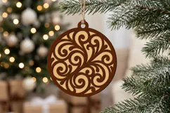 Christmas Swirl Ornament SVG File, Laser Cut Glowforge Product Image 2