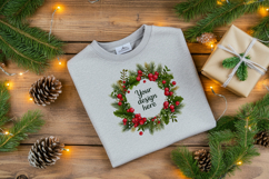 Christmas Flat Lay Mockup with White T-Shirt Mockup Product Image 2