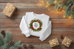 Christmas Flat Lay Mockup with White T-Shirt Mockup Product Image 2