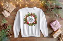 Christmas Flat Lay Mockup with White T-Shirt Mockup Product Image 2