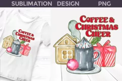 Coffee and Christmas Cheer | Sublimation Design PNG Product Image 1