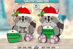 Christmas Tabletop Character Laser Cut | Raccoon | Xmas SVG Product Image 1