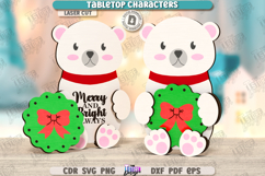 Christmas Tabletop Character Laser Cut| Polar Bear |Xmas SVG Product Image 1