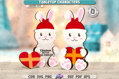 Christmas Tabletop Character Laser Cut | Rabbit | Xmas SVG Product Image 1