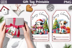 Christmas Gift Tag | Christmas Cow Gift Tag Printable Product Image 1