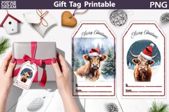 Christmas Gift Tag | Christmas Cow Gift Tag Printable Product Image 1