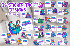 Iridescent Christmas Tag Bundle | Neon Holiday Gift Label Product Image 1