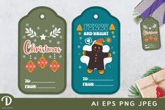 Decorative Christmas Gift Tag Printable File Product Image 1