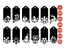 Christmas Gift Tags SVG - Holiday Gift Tag Cut Files Product Image 1