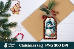 Christmas gift tags PNG | Christmas snowman gift tag