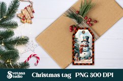 Christmas tags PNG | Christmas snowman gift tag