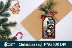 Christmas gift tags PNG | Christmas raccoon gift tag