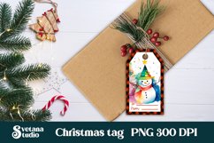 Christmas gift tags printable | Snowman gift tag PNG design