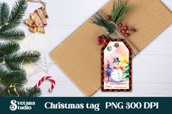 Christmas gift tags printable PNG | Snowman gift tag PNG