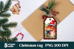 Christmas gift tags printable | Dinosaur gift tag PNG 