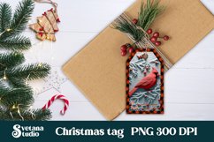 Christmas gift tags PNG | Christmas cardinal gift tag 
