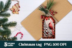 Christmas gift tags PNG | Christmas cardinal gift tag PNG