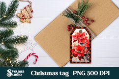 Christmas gift tag design | Christmas poinsettia gift tag