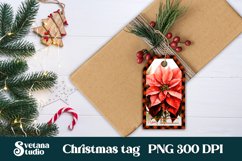 Christmas gift tag design | Poinsettia gift tag