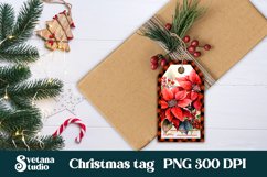 Christmas gift tag design | Poinsettia gift tag printable