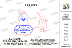 Christmas Tag Laser Cut. Christmas Tree Decor SVG Product Image 2