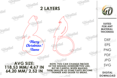 Christmas Tag Laser Cut. Christmas Tree Decor SVG Product Image 2