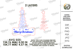 Christmas Tag Laser Cut. Christmas Tree Decor SVG Product Image 2
