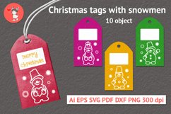 Christmas tags with snowmen Product Image 1