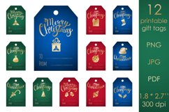 Christmas gift tags JPG PNG. Printable Christmas name labels Product Image 2