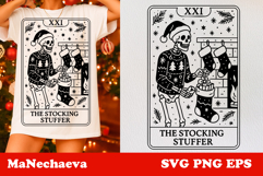 Christmas Skeleton Tarot Card Bundle | Spooky Holiday SVG Product Image 18