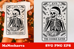 Christmas Skeleton Tarot Card SVG | Cookie Eater Clipart Product Image 1