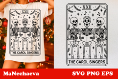 Christmas Skeleton Tarot Card SVG | The Carol Singers Clipar Product Image 1