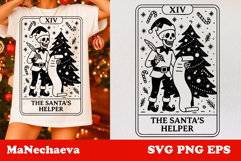 Christmas Skeleton Tarot Card SVG | The Santa’s Helper Product Image 1