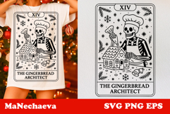 Christmas Skeleton Tarot Card SVG The Gingerbread Architect Product Image 1