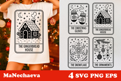 Christmas Tarot Card SVG | Vintage Holiday Clipart Product Image 1