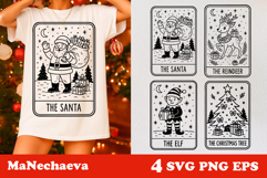 Christmas Tarot Card SVG | Santa Reindeer Clipart Product Image 1