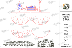 Christmas Tea Candle Holder Laser Cut. Tealight Holder SVG Product Image 2