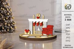 Christmas Tea Candle Holder Laser Cut. Tealight Holder SVG Product Image 1