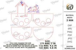Christmas Tea Candle Holder Laser Cut. Tealight Holder SVG Product Image 2