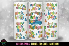 Groovy Christmas Tumbler Sublimation Bundle I 20 Oz Retro Christmas Quotes Tumbler PNG