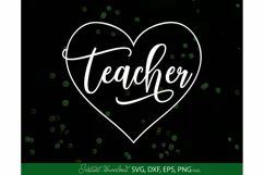 Teacher Christmas SVG, Teacher Christmas Heart SVG, Heart Product Image 2